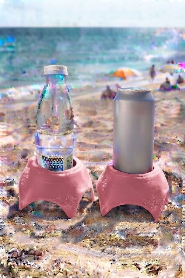 تصميم ذكي مقاوم للانزلاق ومضاد للانقلاب، وسادة زجاجات ومشروبات مقاومة للانزلاق، جهاز تثبيت المشروبات (قطعتان) للشاطئ