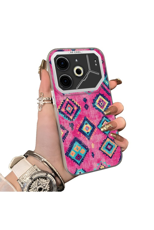 Tecno Pova 6/Pova 6 Pro 5g Compatible Hard Acrylic Back Silicone Edge Lens Protection Case