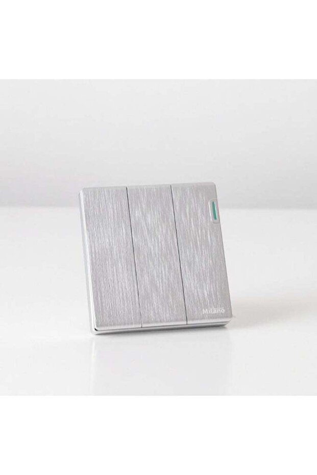 Milano 10A 3G 2W Switch Electrical Switches Sockets Outlets For Home Appliances Office Hotel Conventional Construction Project Aura Slvr