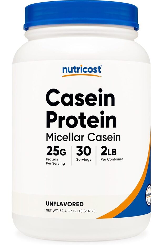 Casein Protein Powder 2lb - Micellar Casein, Gluten Free, Non-GMO (Unflavored)