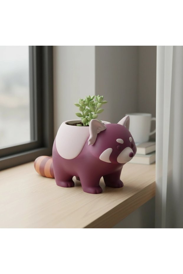 3D Printed Panda Pattern Decorative Mini Flower Pot