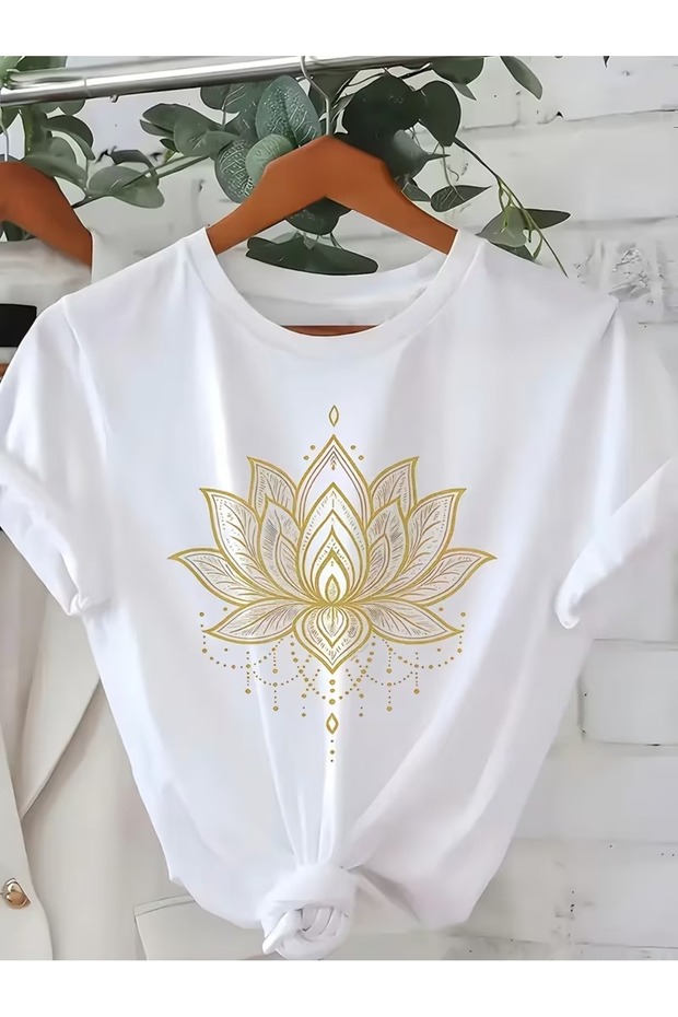 تيشيرت مريح للجنسين بطباعة مختلطة