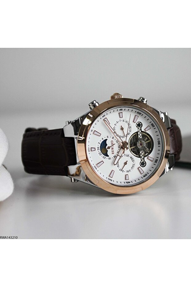 Rwa143210 Leather Cord Automatic Men Wristwatch