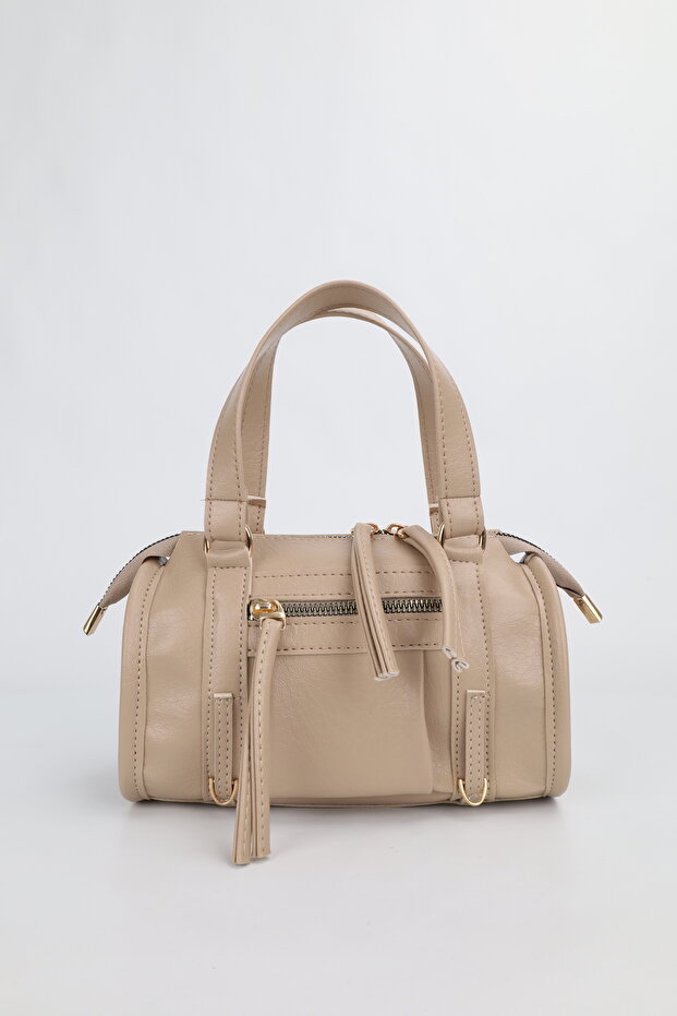 Women's Mink Midi Size Crossbody Hand and Shoulder Bag with Pockets Emma