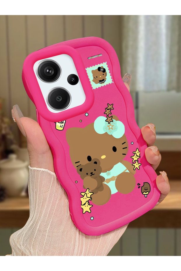 Redmi Note 13 Pro Plus 5g Compatible Case with Camera Protector Red Silicone Couple Phone Case Kitty Pattern