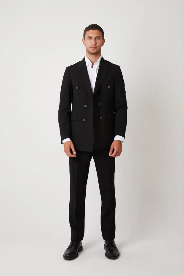Men's Double-Breasted Slimfit Suit Men's Sport Double-Breasted Suit