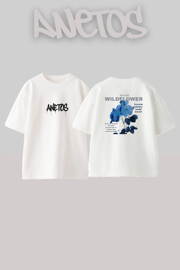 Billie Eilish Wildflower Design Printed Unisex Oversize White Tshirt