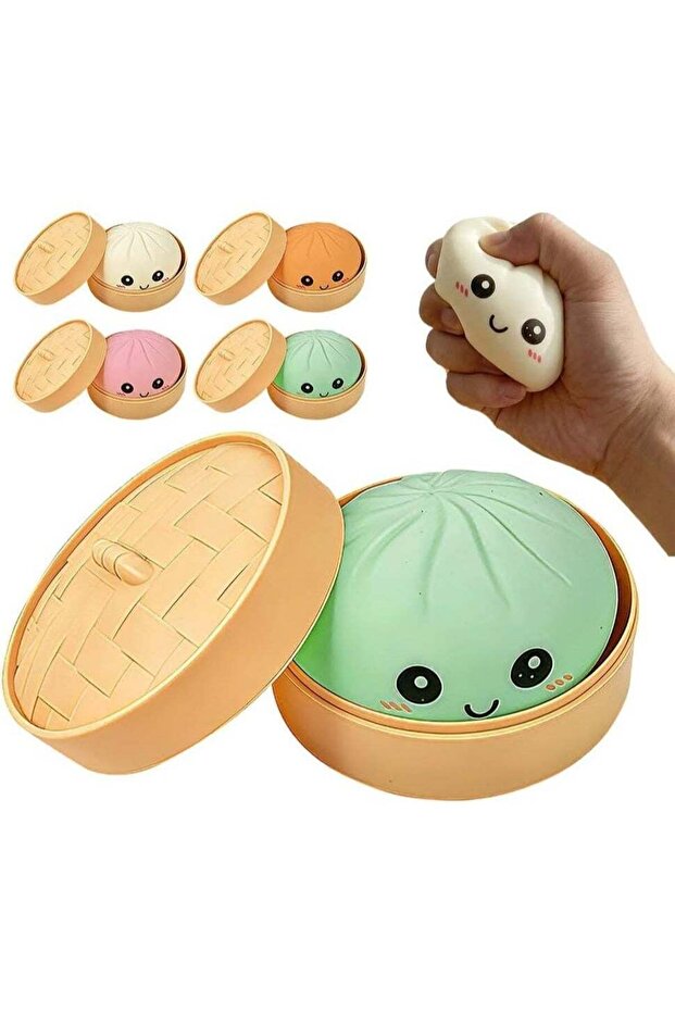 Mystery Squishy Dumpling Box Dumpling Squishies Handmade Pressure Relief Balls, Easter Basket Stuffers, Dumplings Squishy for Stress Relief green