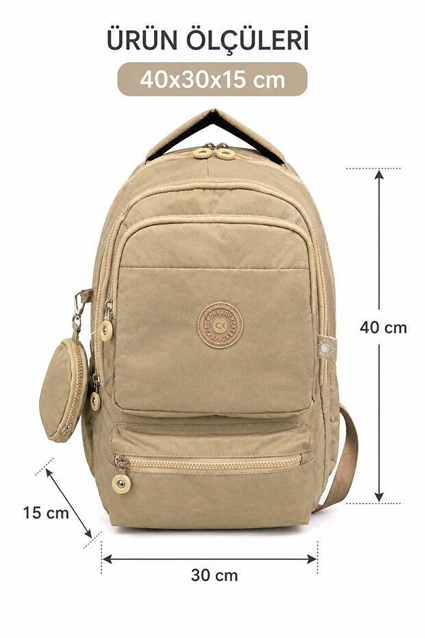 Krinkıl Waterproof Daily Backpack – 40X30X15 cm Multi-Compartment School, University, Work and Travel Bag