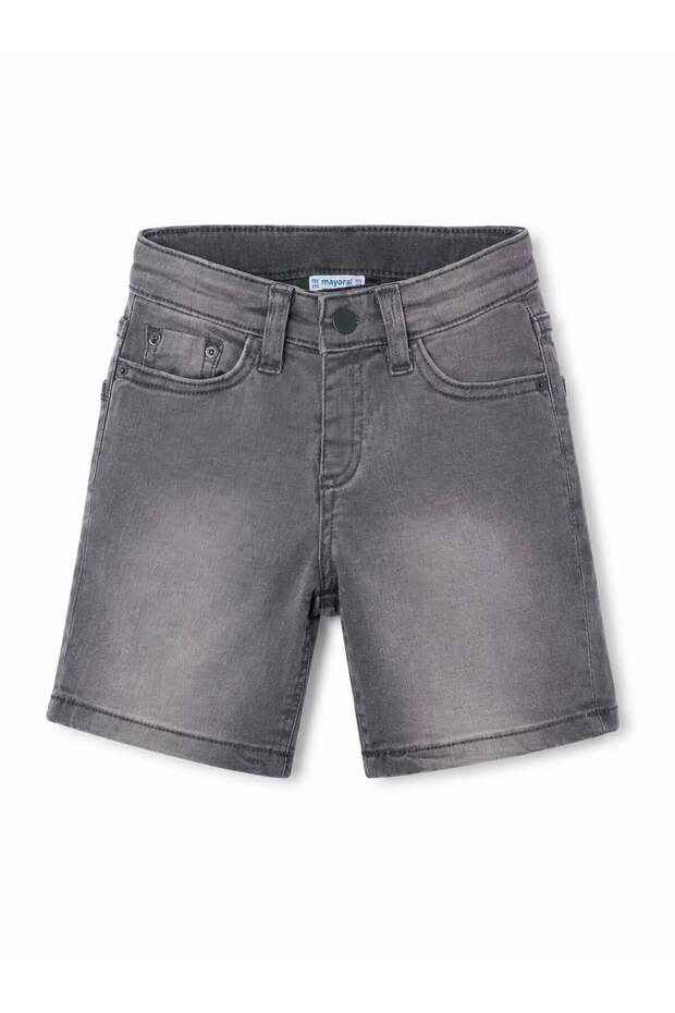 Boy's Gray Denim Jeans Shorts - Five-Pocket Relaxed Fit 2-10 Years Anthracite