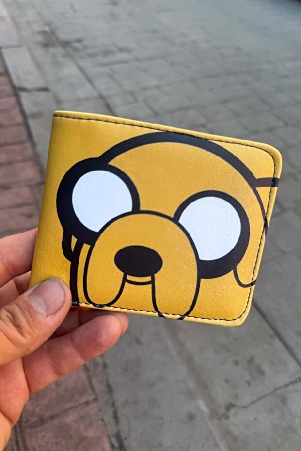 محفظة رجالية صفراء من Adventure Time Jack Face Collage