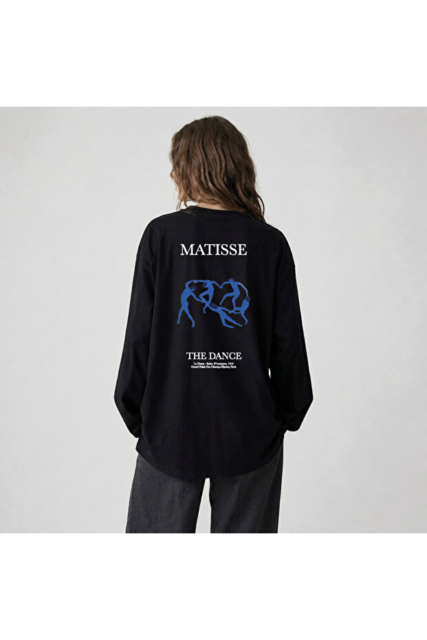 Nubarco Matisse Design Custom Patterned Premium Unisex Cotton Long Sleeve T-Shirt