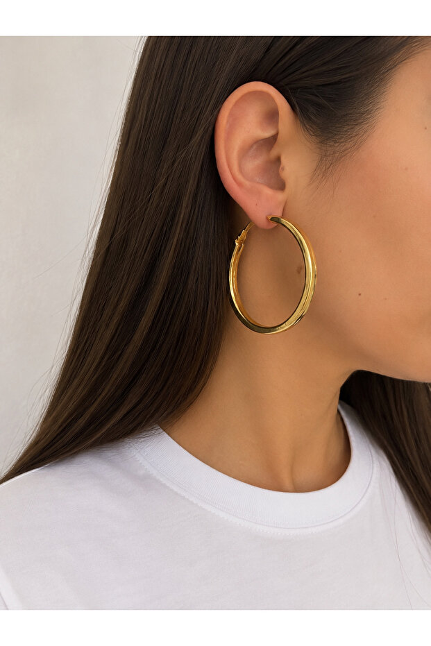Steel Hoop Large Size Lightweight Earrings