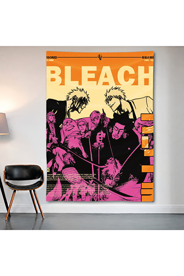 Bleach Manga Cover Wall Covering Wall Tapestry First Quality Satin Fabric Poster