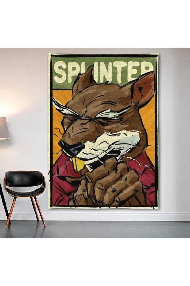 Splinter Teenage Mutant Ninja Turtles Wall Covering Wall Tapestry First Quality Satin Fabric Poster