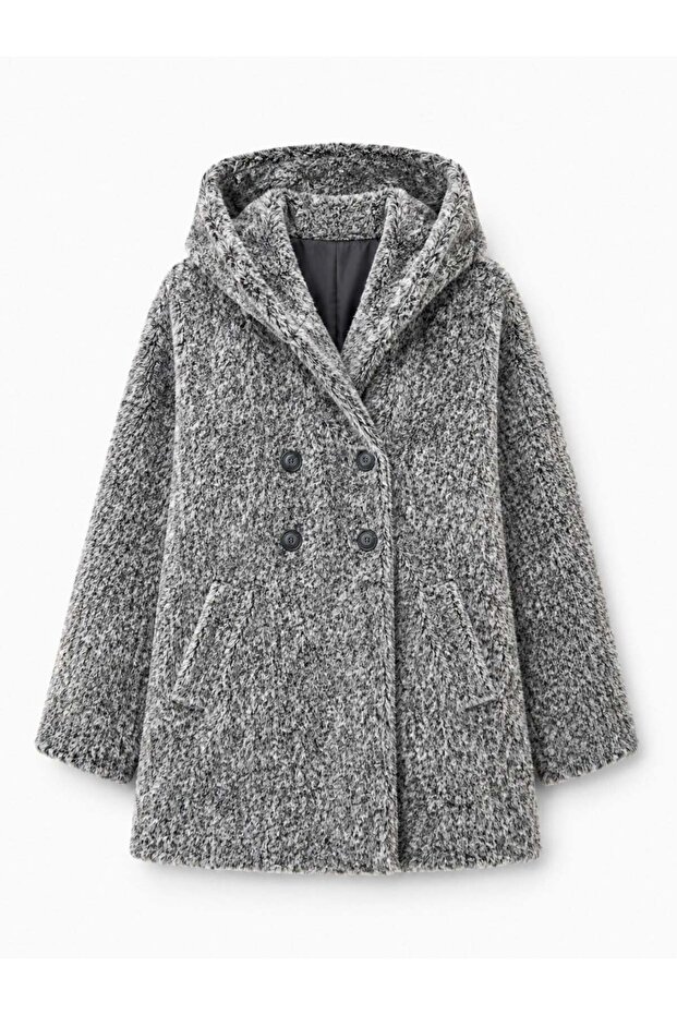 Urban Retro Hooded Oversize Jacket Coat Women's Gray