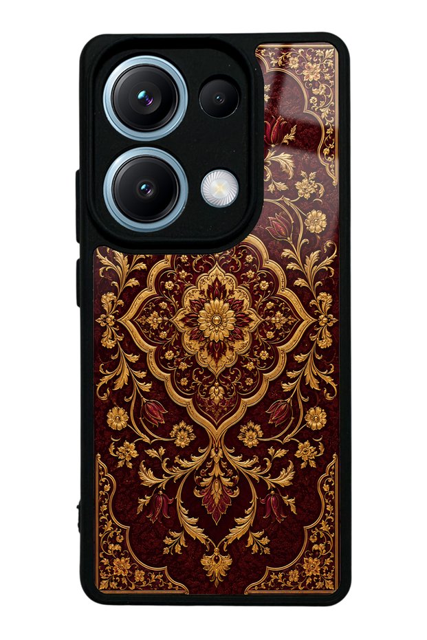 Xiaomi Redmi Note 13 Pro 4g Burgundy Ottoman Gold Design Glossy Phone Case