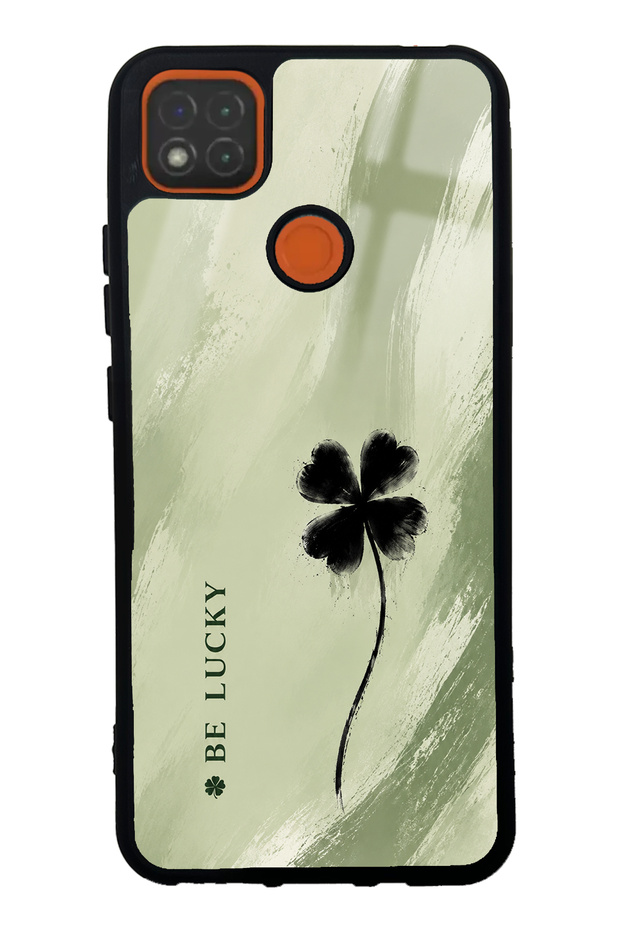 Xiaomi Redmi 9C Glossy Phone Case with Sage Lucky Clover Design