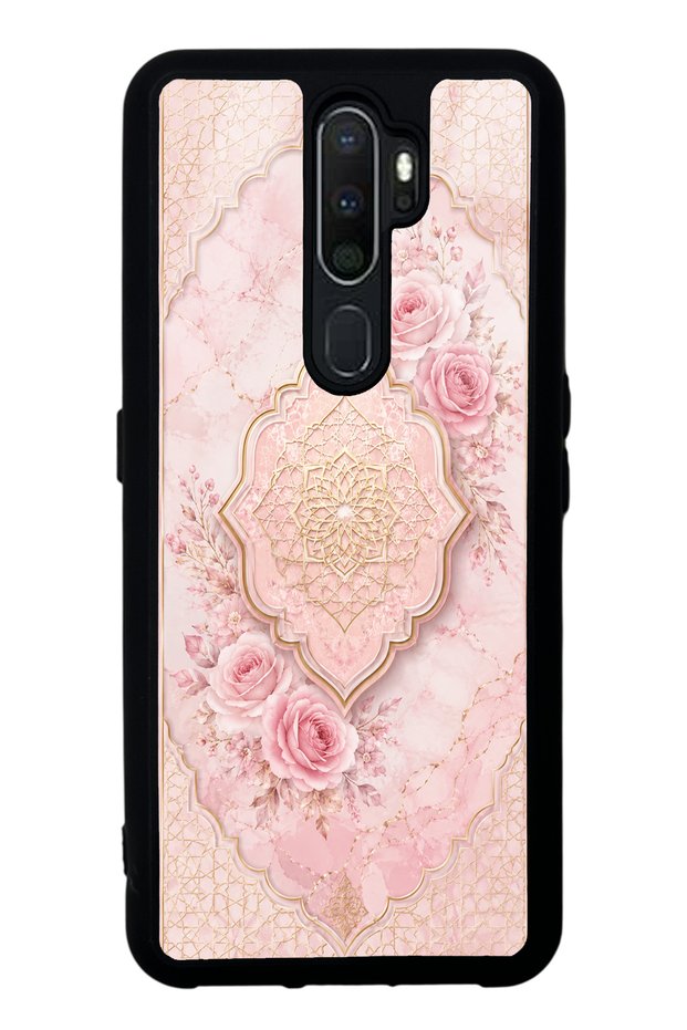 Oppo A5 2020 Glossy Phone Case with Blush Ottoman Rose Design