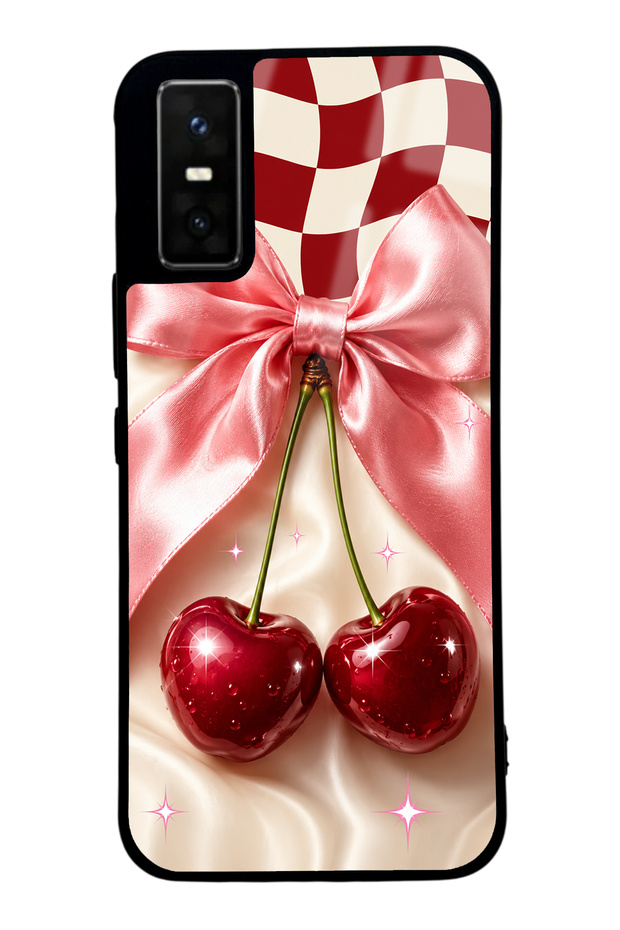 Infinix Gt 30 Pro Glossy Phone Case with Cherry Picnic Bow Design