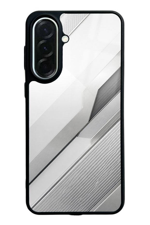 Samsung A37 Silver Titanium Edge Design Glossy Phone Case