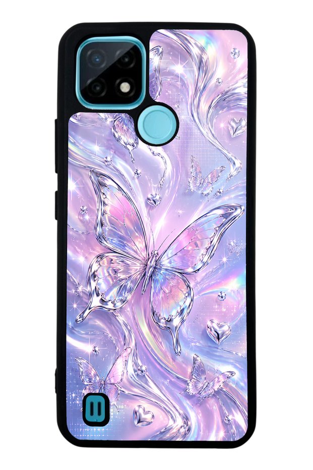 Realme C21 Iridescent Dream Butterfly Design Glossy Phone Case