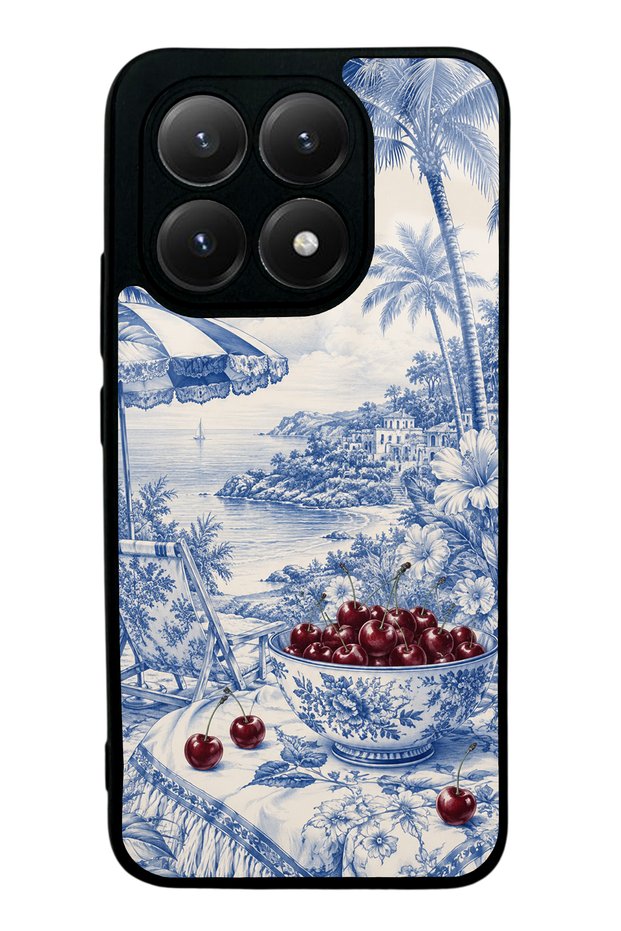 Xiaomi Mi 15t Blue Porcelain Cherry Coast Design Glossy Phone Case