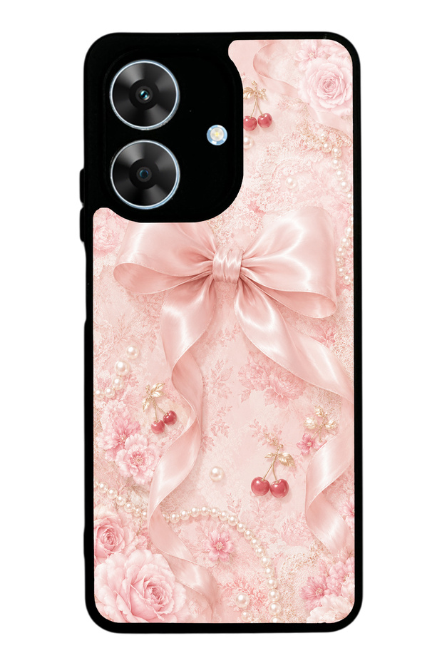 Realme Note 60 Glossy Phone Case with Cherry Blush Bow Design