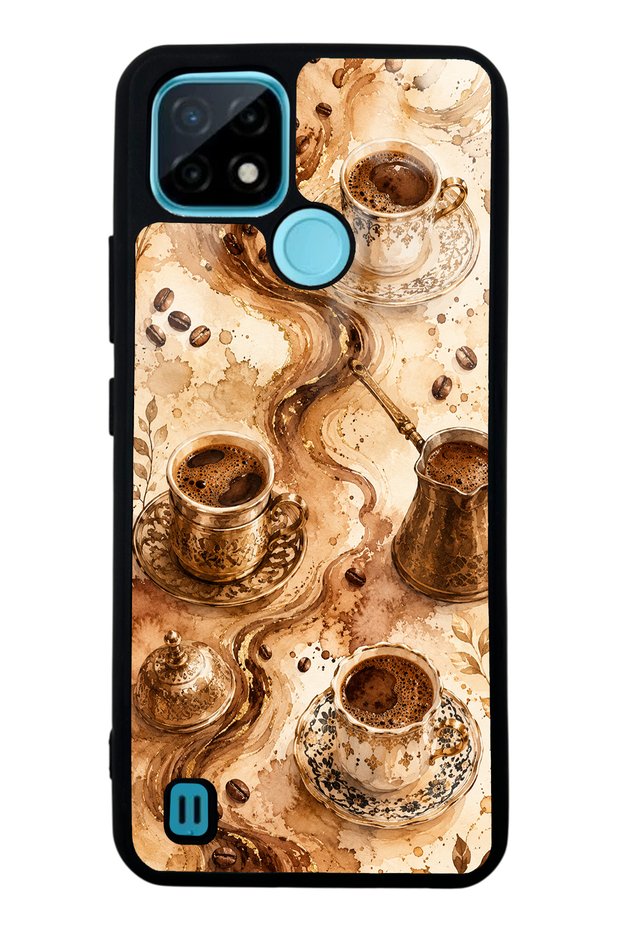 Realme C21 Golden Mocha Flow Design Glossy Phone Case