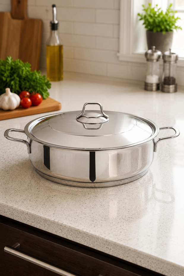 Steel Pot Karnıyarık 26X9 cm 4.3 Lt. Stainless Steel