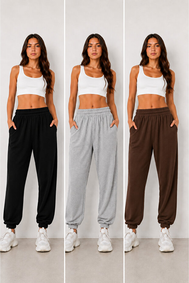 3-Piece Women's Rubberized Trackpants