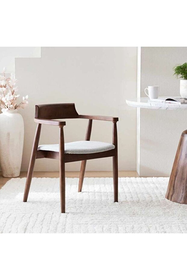BELMAR DINING CHAIR SOLID WOOD - WALNUT