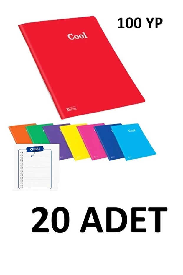 20 Pieces A4 Cool Wire Bound 100 Sheets Pp Cover Lined Notebook