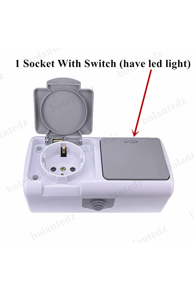 Type 3 Germany Socket Outlet European 2P+E IP54 Surface Type 2 Gang Schuko Waterproof Socket With Ea