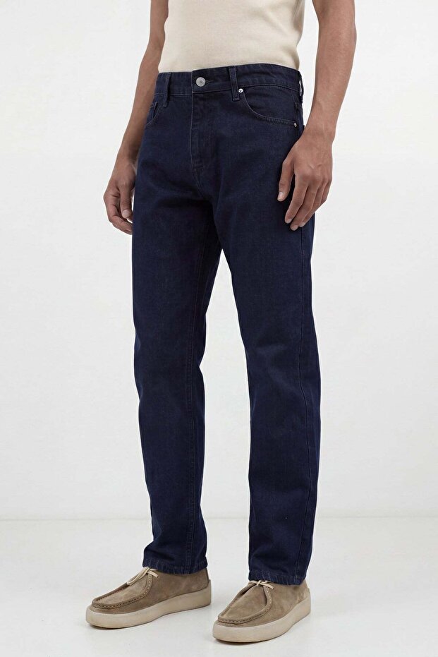 Dark Blue Straight Fit Men's Jeans