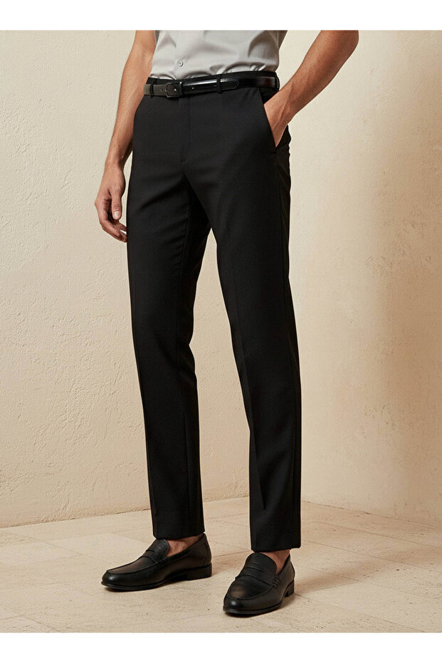 Slim Fit Flexi Waist Formal Trousers