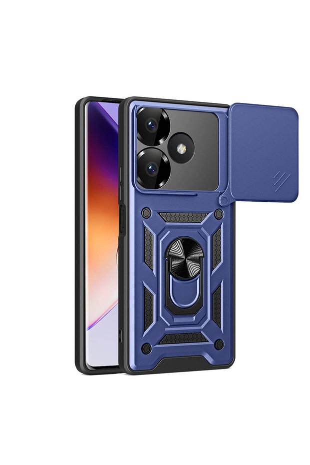 Xiaomi Redmi 13 4g Case Sliding Camera Protector Magnetic Stand Tank Protection Senk