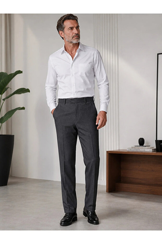 Men's Dad Fabric Trousers Classic Cut Large Size