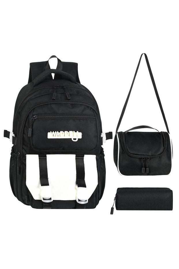 Licensed Twill Fabric Niss Model School Backpack, Thermal Lunch Bag and Pen Holder
