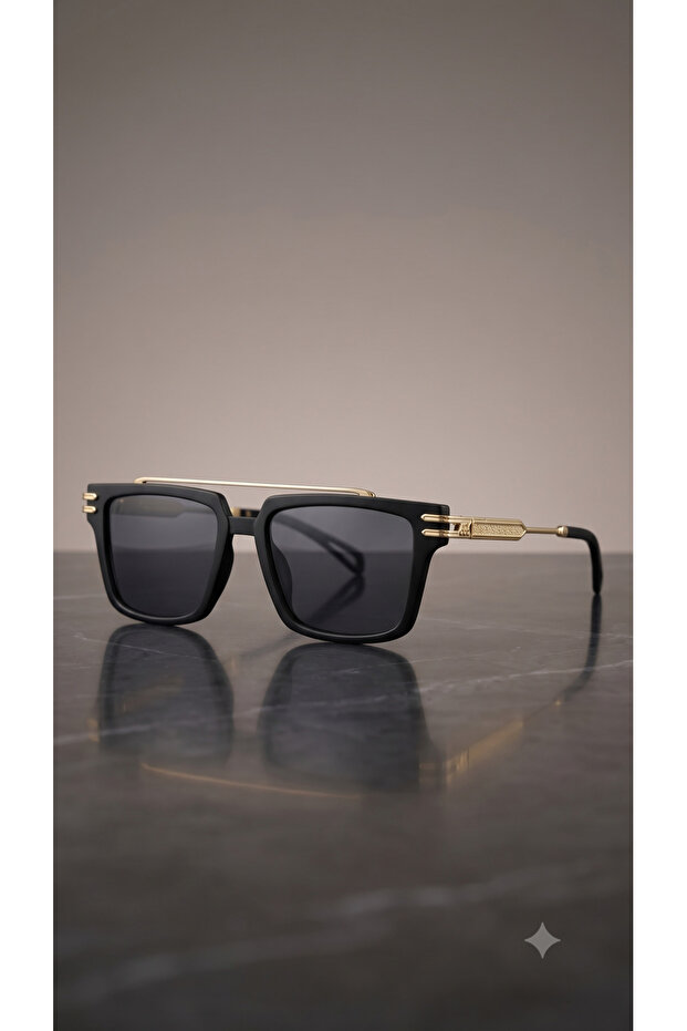 Black Unisex Sunglasses with Uv400 Protection