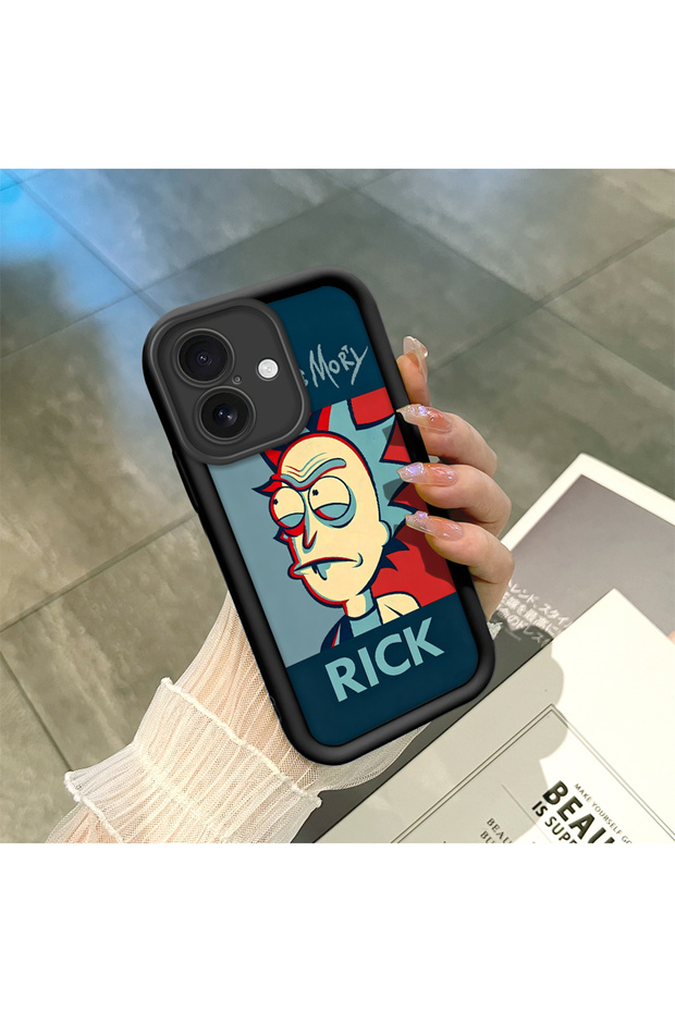 iPhone 16 Compatible Black Silicone Case Shockproof with Camera Protection