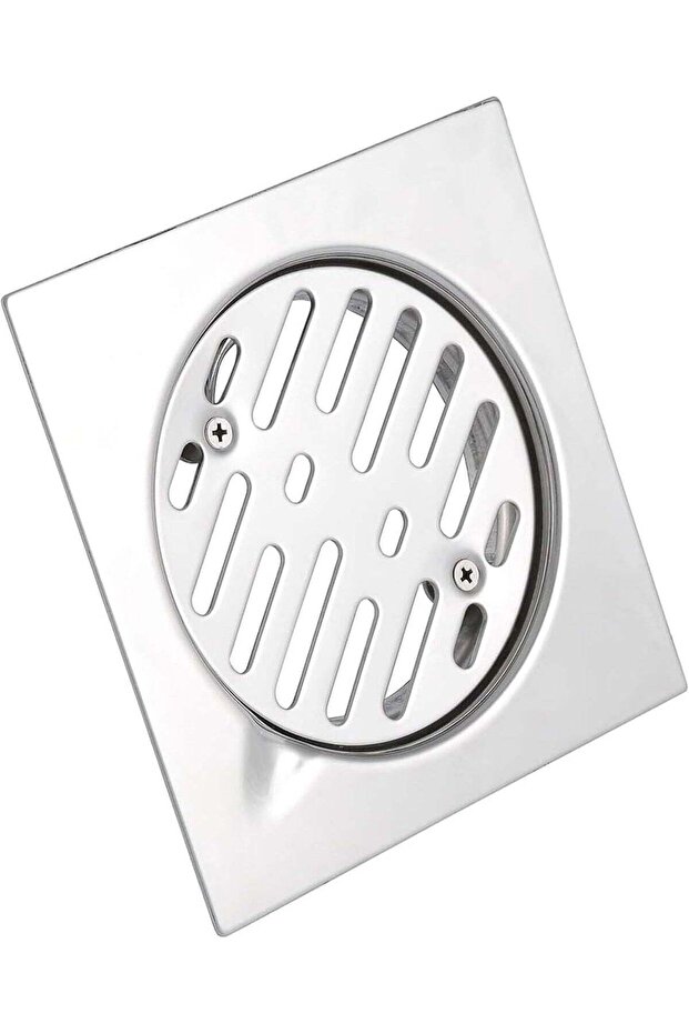 Square Floor Drain Cover, Chrome-Plated Stainless Steel, Modern Bathroom Shower Drain Strainer