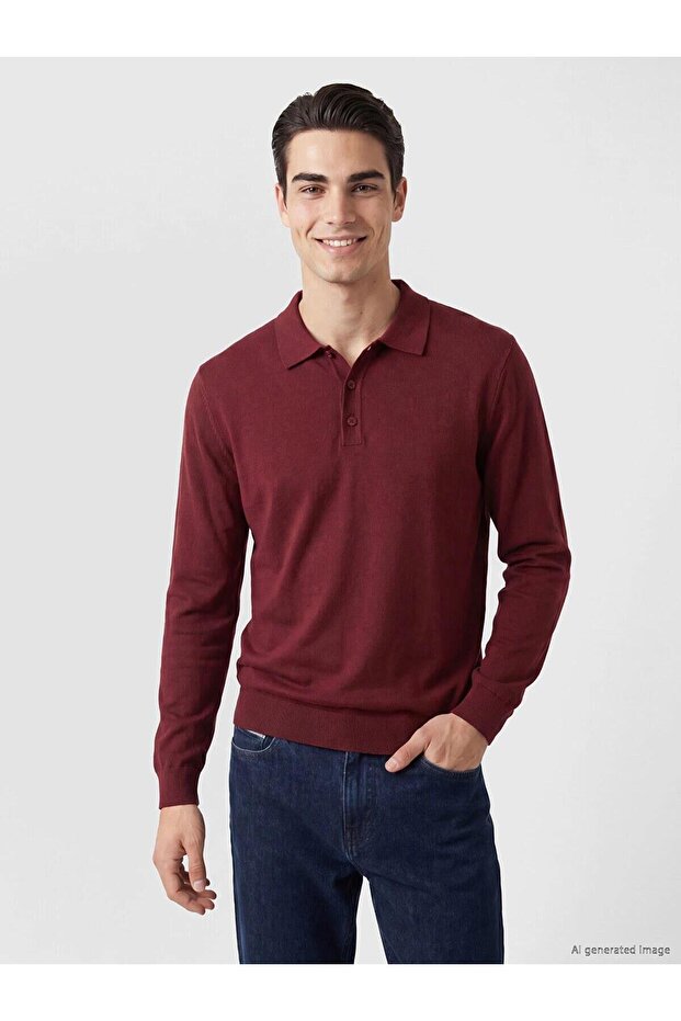 Polo Collar Men's Knitwear Sweater (W6)