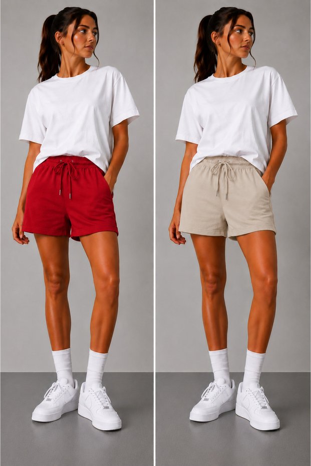 2-Pack Advantageous Pack Women's Lace-Up Double Pocket Comfortable Cut Shorts
