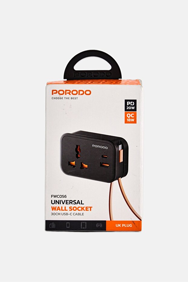 Universal Wall Socket, Black