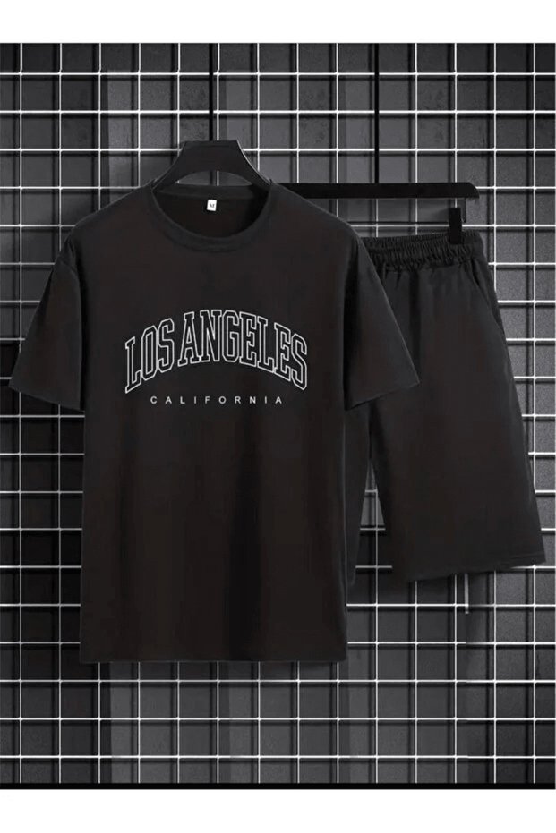"Los Angeles California" Written Shorts Two-Piece Set