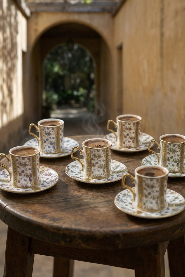 Wilmot 6-Person Porcelain Coffee Cup Set - 90 ml