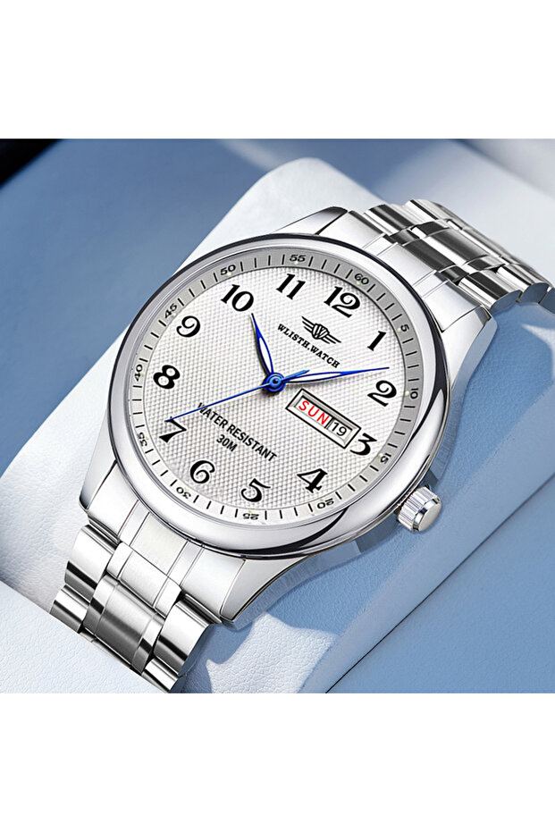 steel strip Vintage Ultra-Thin Watch, Atmospheric Men's Night Light Waterproof Quartz Watch, Give Gi