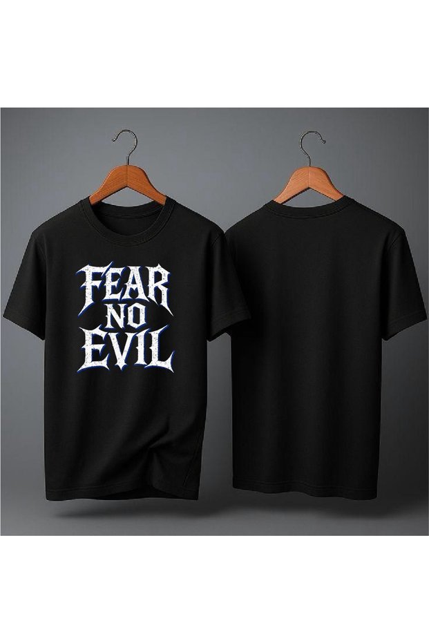 Fear No Evil Printed Oversized T-Shirt