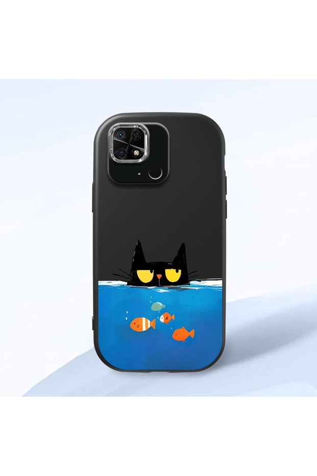 Redmi 10C Compatible Black Silicone Case with Shock-Absorbing Camera Protections